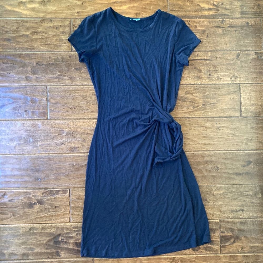 J McLaughlin Elora Side-Tie Navy Sheath Dress Modal Spandex Knit Womens Size XS